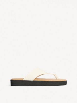 Buty By Malene Birger Marisol Leather Sandals Kremowe | PL_BB12052