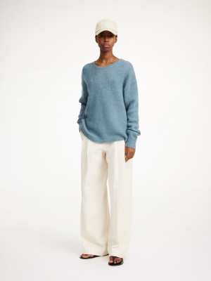 Dzianina By Malene Birger Briella Mohair-blend Sweater Cool Water | PL_BB49320