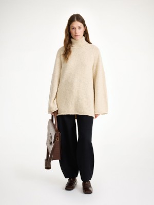 Dzianina By Malene Birger Charice Wool Sweater Oyster Gray | PL_BB92550