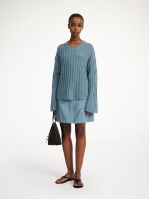 Dzianina By Malene Birger Cierra Ribbed Sweater Cool Water | PL_BB31504