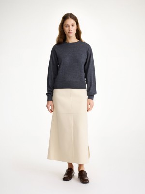 Dzianina By Malene Birger Mantea Merino Wool Sweater Szare | PL_BB82543