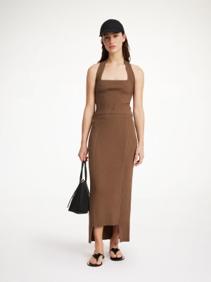 Dzianina By Malene Birger Merine Maxi Skirt Shitake | PL_BB15680