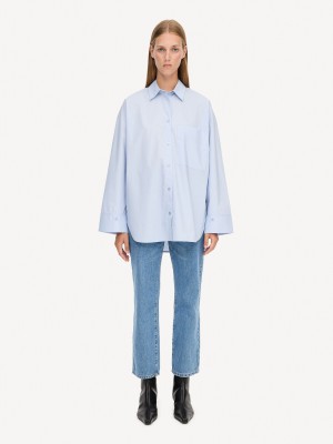 Koszule By Malene Birger Derris Organic Cotton Niebieskie | PL_BB54842