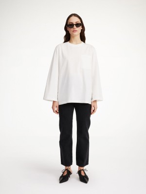 Najfatalniejszy By Malene Birger Fayeh Oversized Longsleeve Białe | PL_BB23894