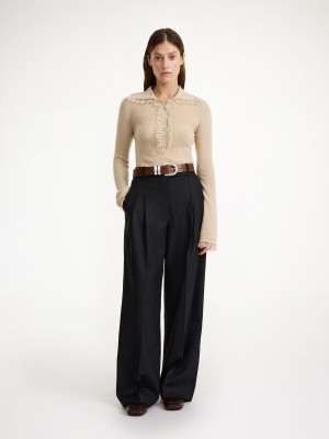 Portki By Malene Birger Cymbaria High-waist Czarne | PL_BB38222