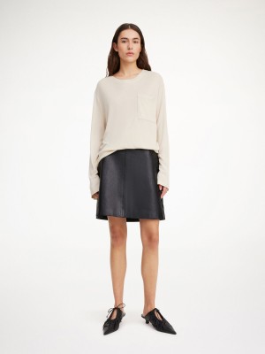 Spódnice By Malene Birger Coras Leather Mini Czarne | PL_BB53228