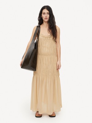 Sukienka By Malene Birger Vyra Organic Cotton Maxi Wet Sand | PL_BB55084