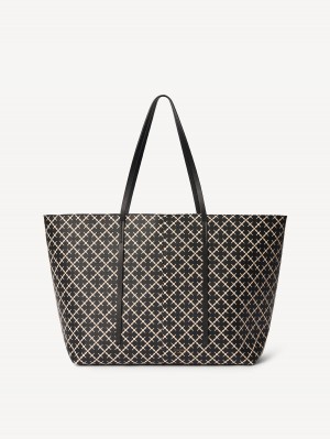 Torby By Malene Birger Abi Printed Tote Czarne | PL_BB25793