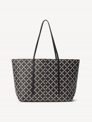 Torby By Malene Birger Abigail Printed Tote Czarne | PL_BB27357