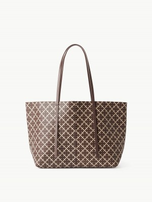 Torby By Malene Birger Abigail Printed Tote Brązowe | PL_BB90891