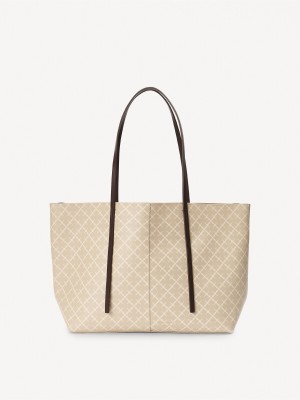 Torby By Malene Birger Abigail Printed Tote Feather | PL_BB45390