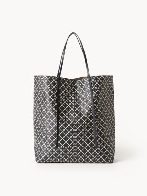 Torby By Malene Birger Abrille Printed Tote Czarne | PL_BB68893