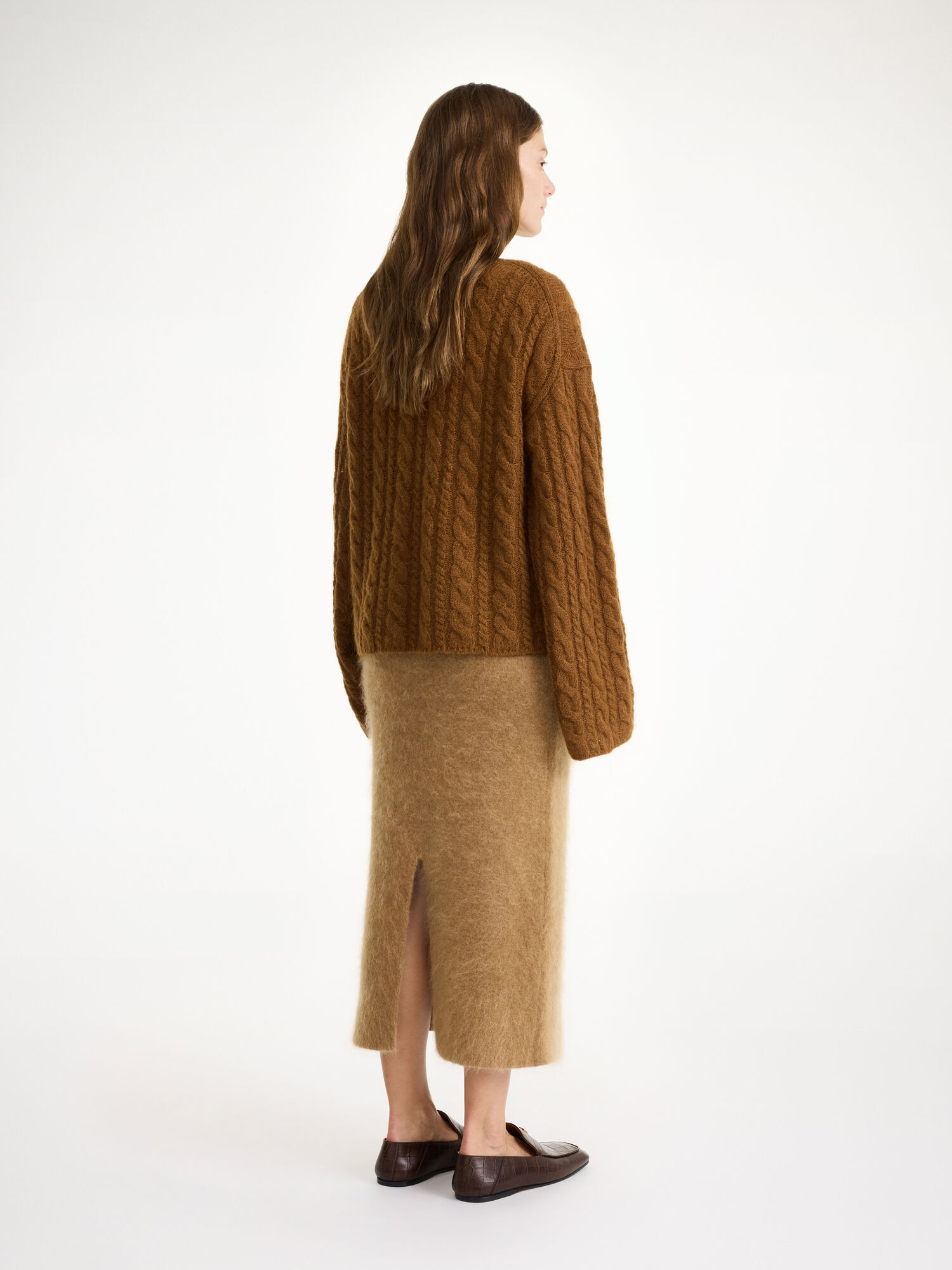 Dzianina By Malene Birger Cierra Cable-knit Sweater Bison | PL_BB47086