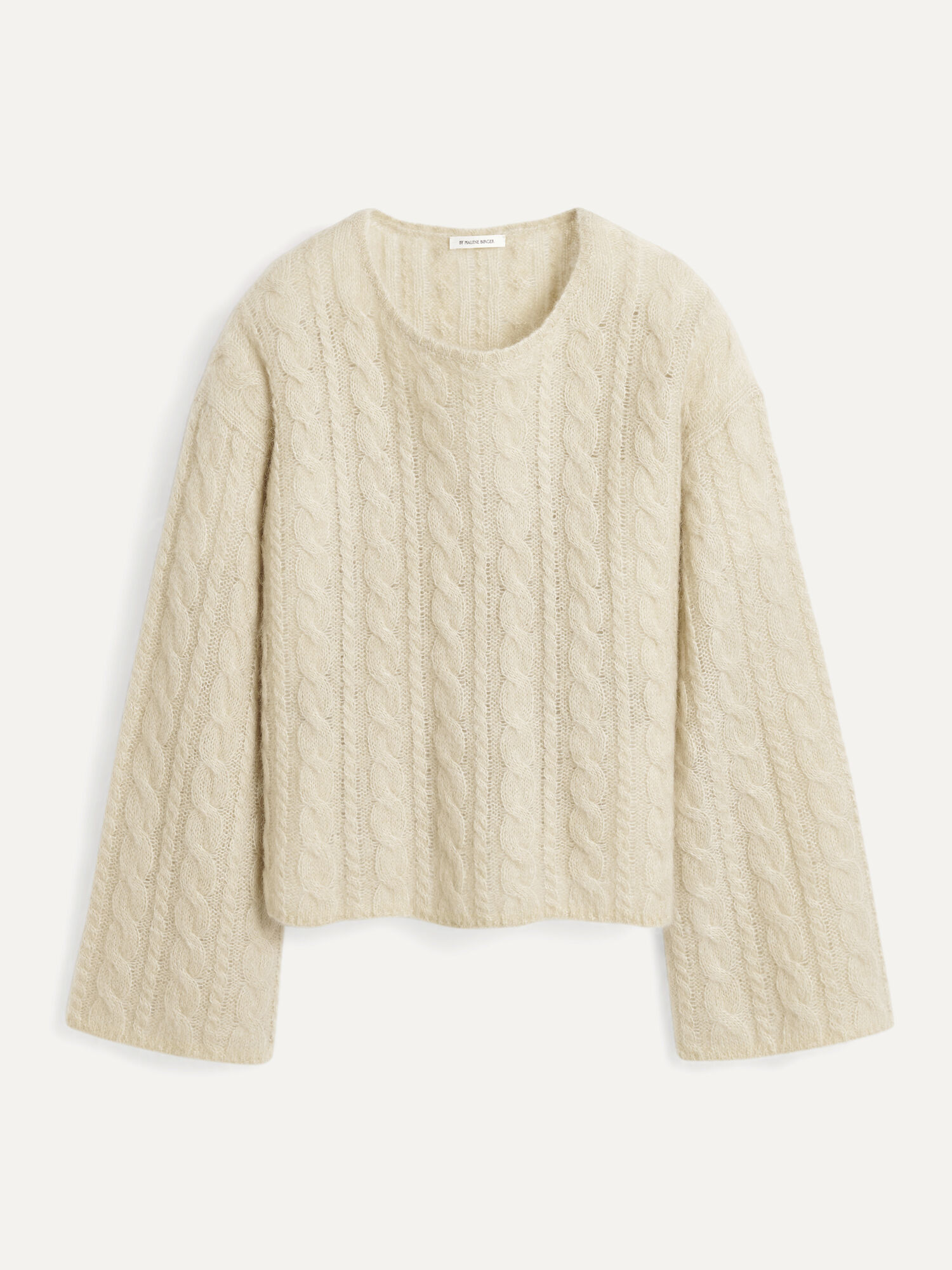 Dzianina By Malene Birger Cierra Cable-knit Sweater Oyster Gray | PL_BB53794