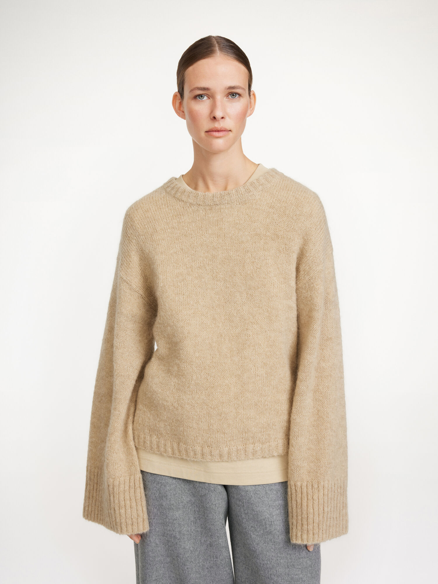 Dzianina By Malene Birger Cierra Sweater Beżowe | PL_BB26308