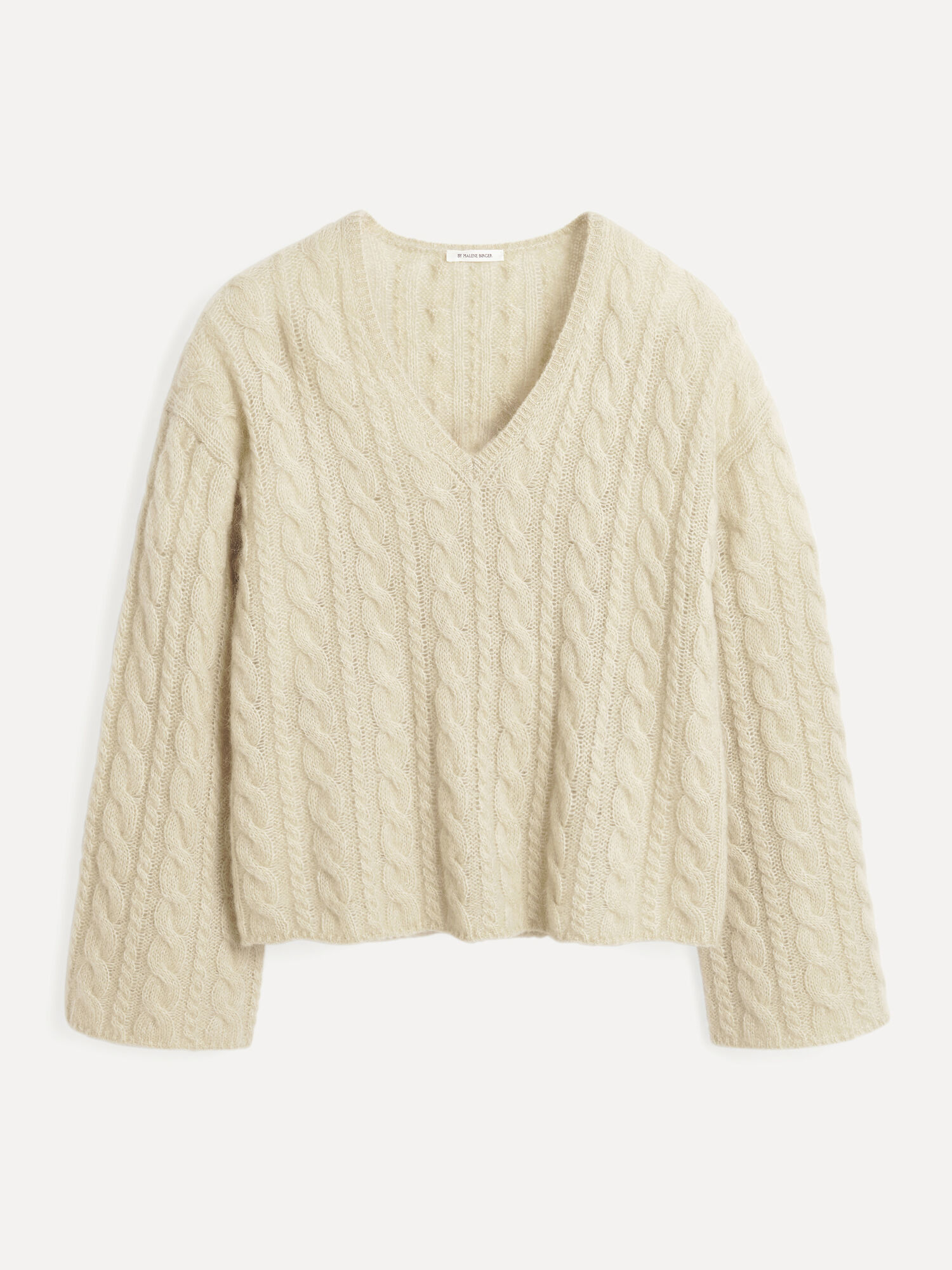 Dzianina By Malene Birger Cimone Cable-knit Sweater Oyster Gray | PL_BB88443