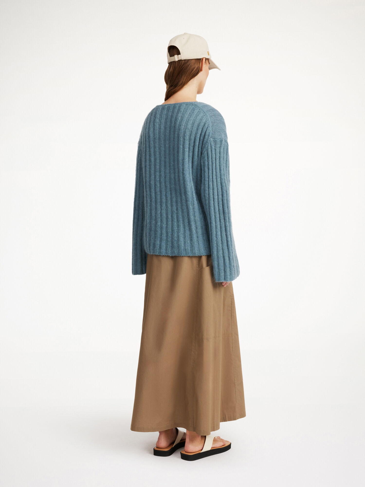 Dzianina By Malene Birger Cimone Ribbed Sweater Cool Water | PL_BB85080