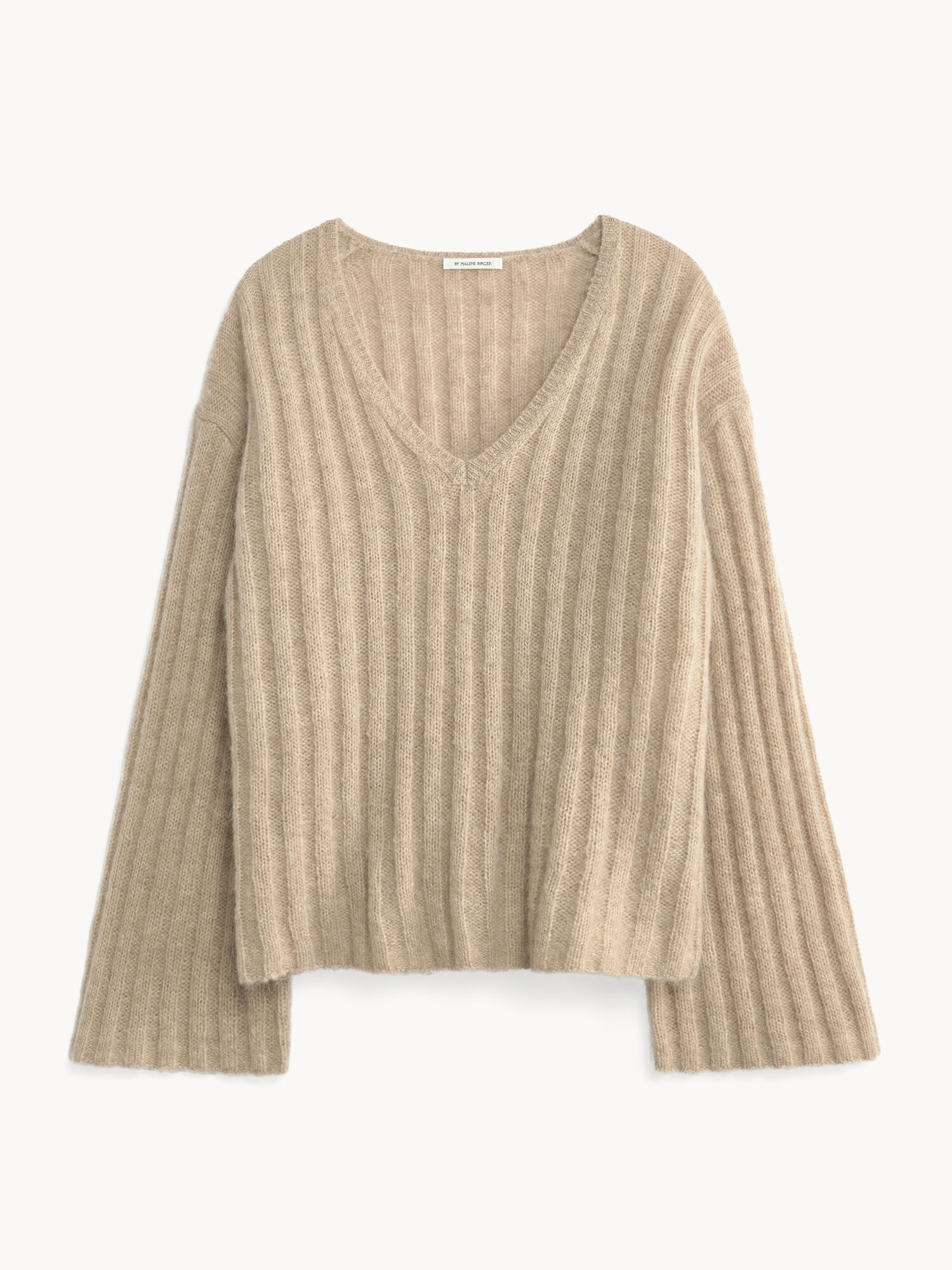 Dzianina By Malene Birger Cimone Ribbed Sweater Beżowe | PL_BB34263