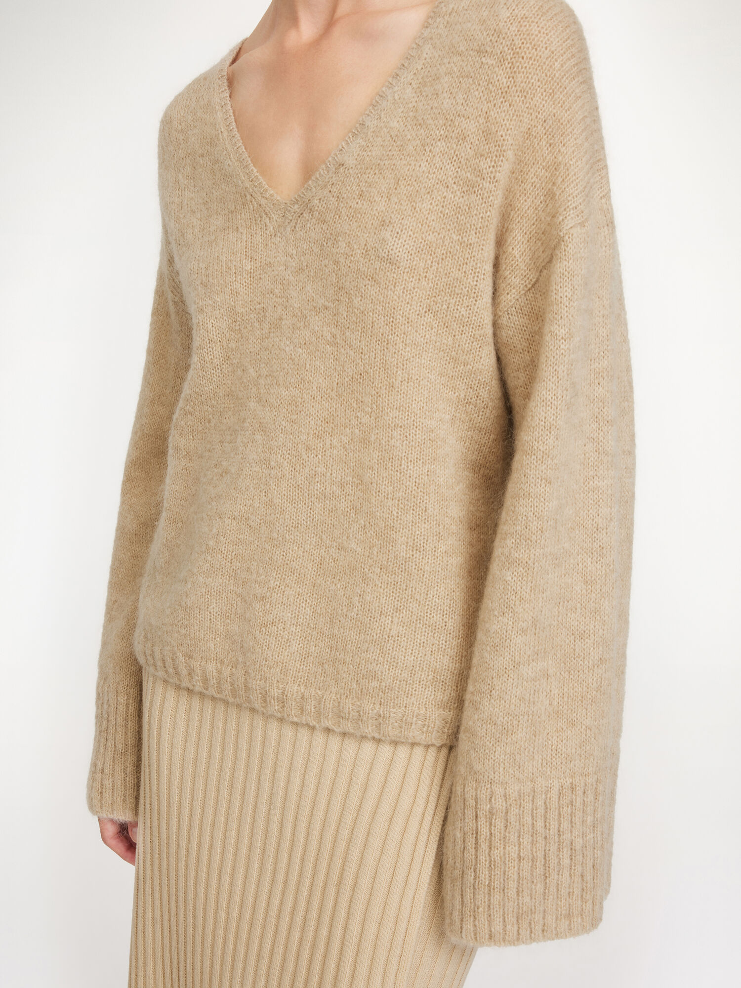 Dzianina By Malene Birger Cimone Sweater Beżowe | PL_BB52981