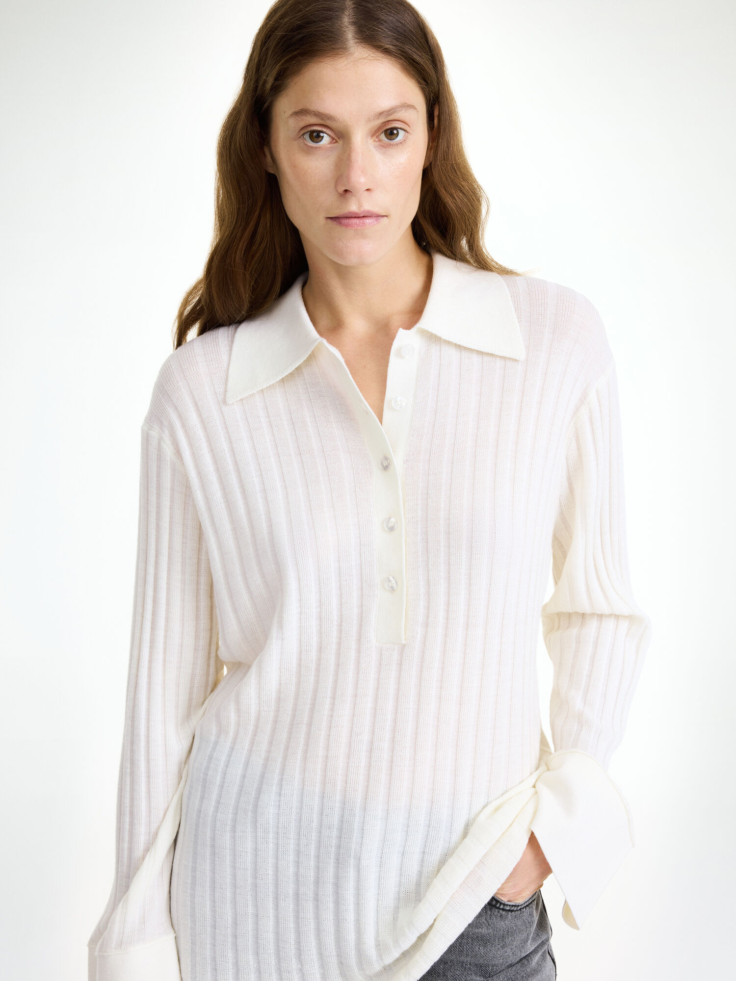 Dzianina By Malene Birger Delphine Merino Wool Sweater Białe | PL_BB57663