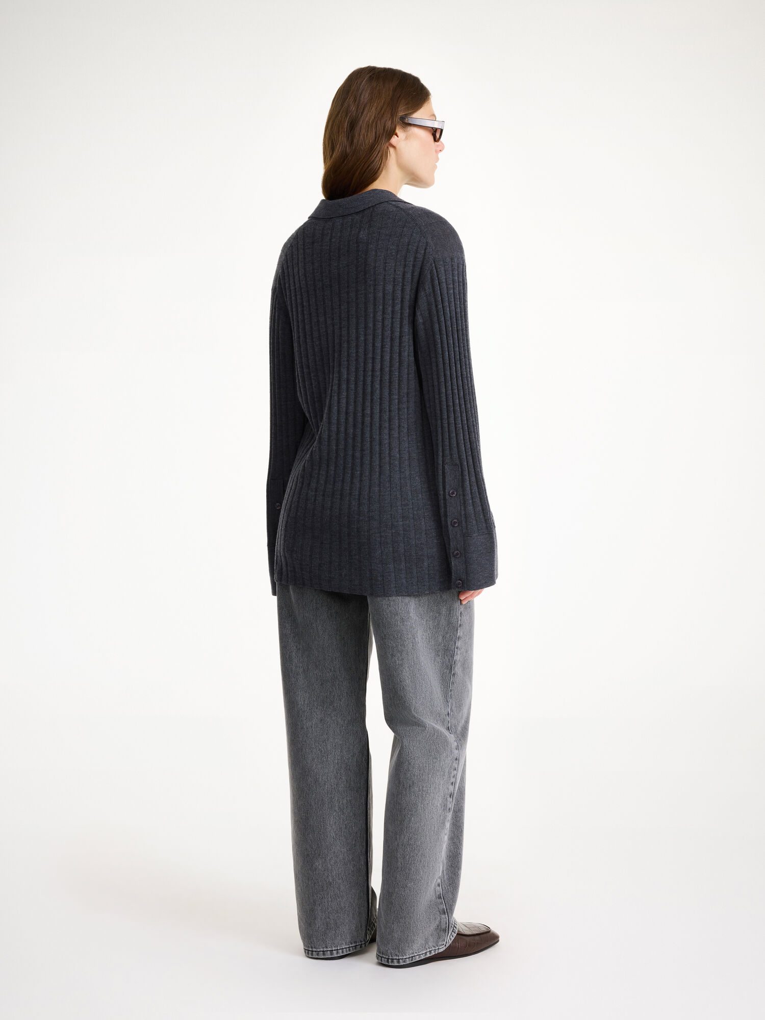 Dzianina By Malene Birger Delphine Merino Wool Sweater Szare | PL_BB79188