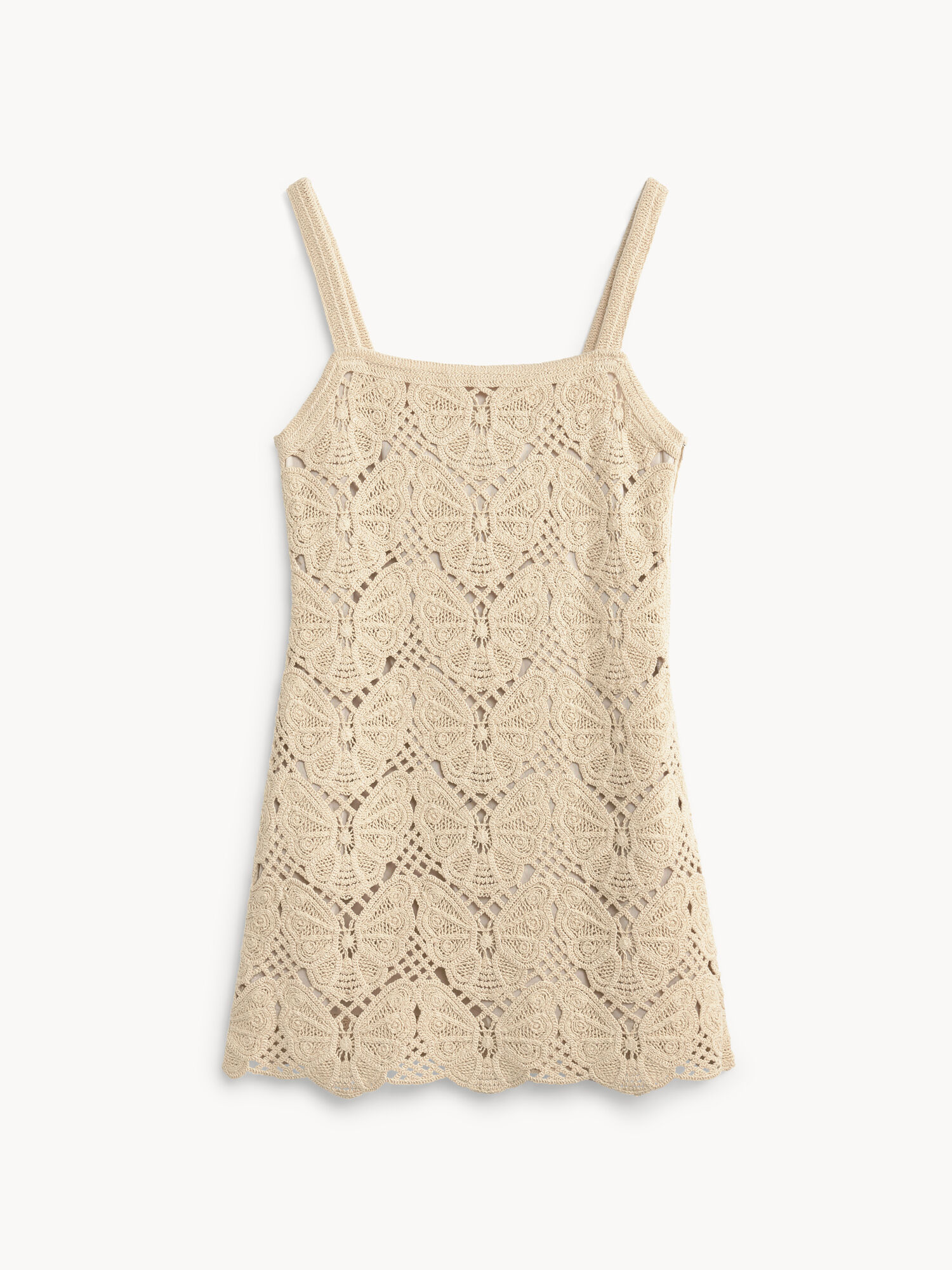 Dzianina By Malene Birger Falla Crochet Mini Dress Oyster Gray | PL_BB79101