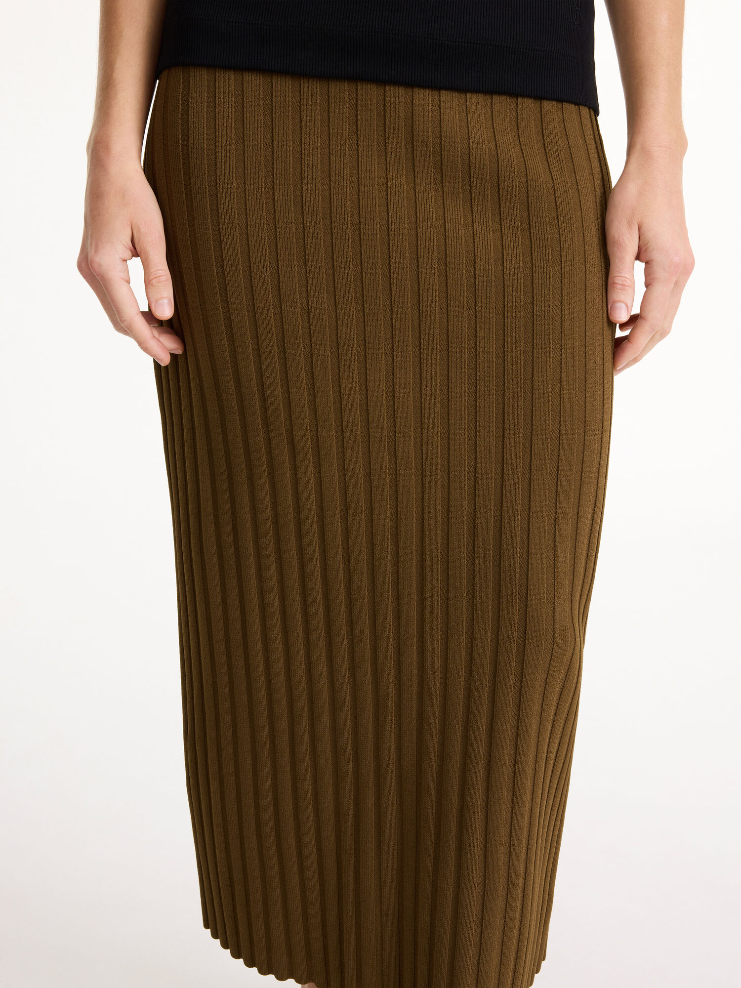 Dzianina By Malene Birger Fiemme Midi Skirt Shitake | PL_BB81213