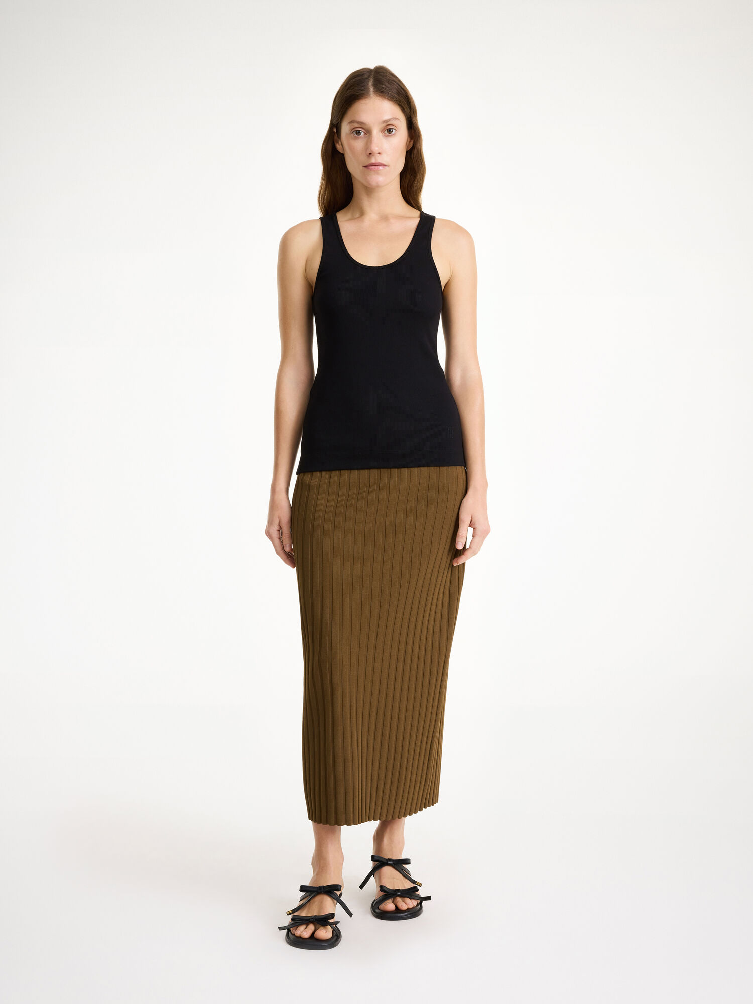 Dzianina By Malene Birger Fiemme Midi Skirt Shitake | PL_BB81213