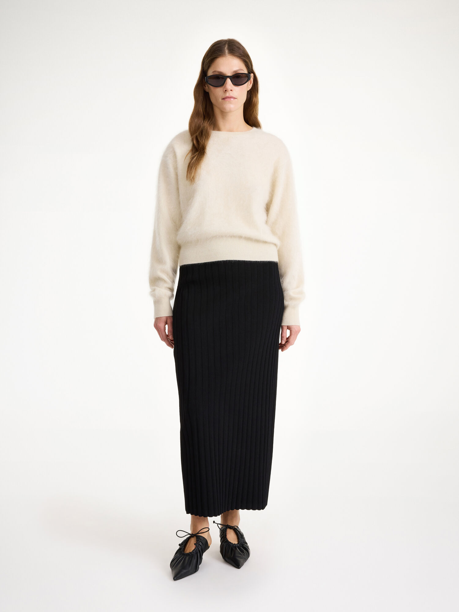 Dzianina By Malene Birger Fiemme Midi Skirt Czarne | PL_BB21488