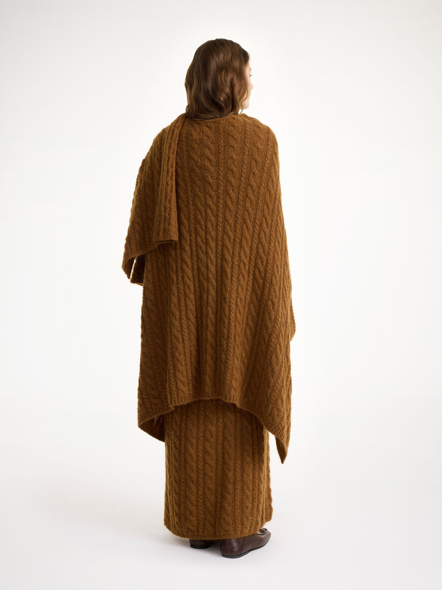 Dzianina By Malene Birger Kassillas Wool-blend Poncho Bison | PL_BB46659