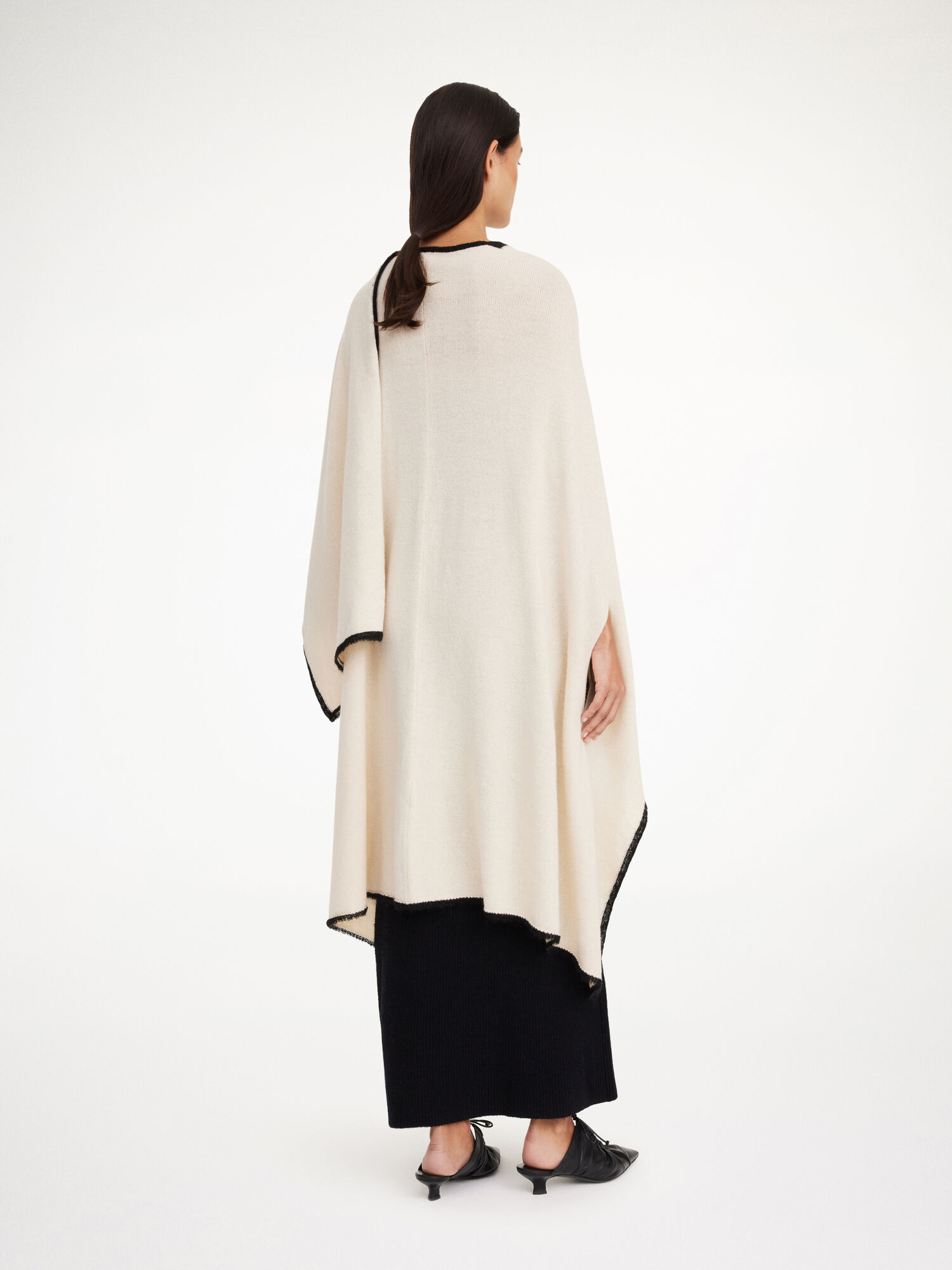 Dzianina By Malene Birger Kassira Merino-blend Poncho Oyster Gray | PL_BB15244