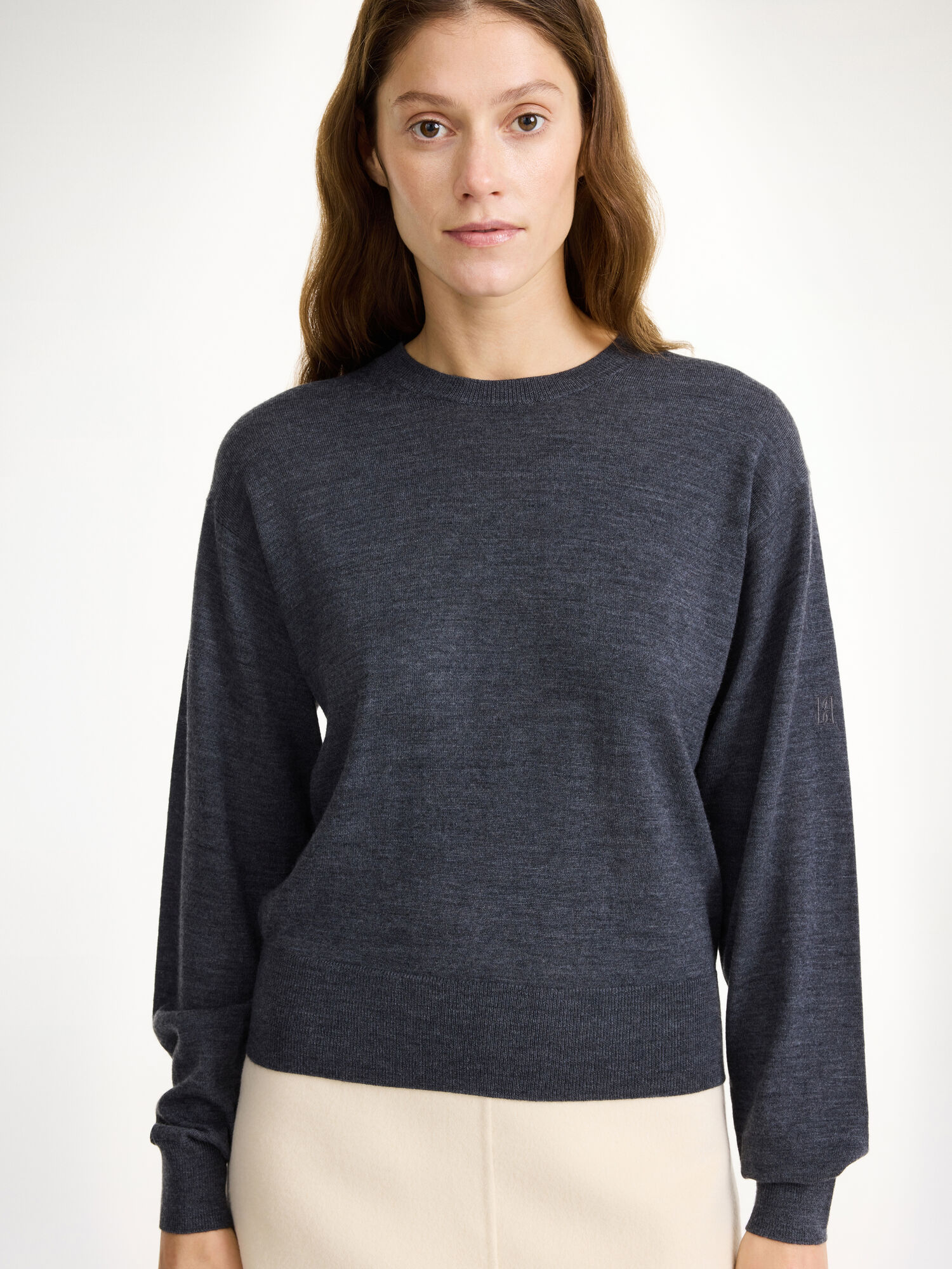 Dzianina By Malene Birger Mantea Merino Wool Sweater Szare | PL_BB82543