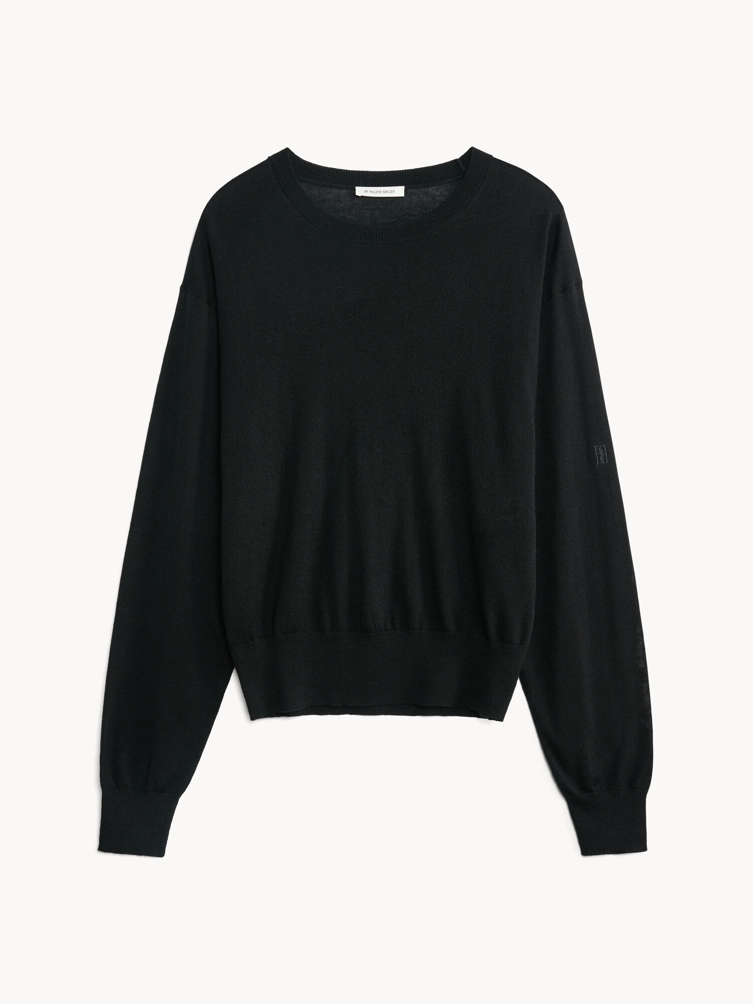 Dzianina By Malene Birger Mantea Wool-blend Sweater Czarne | PL_BB57393