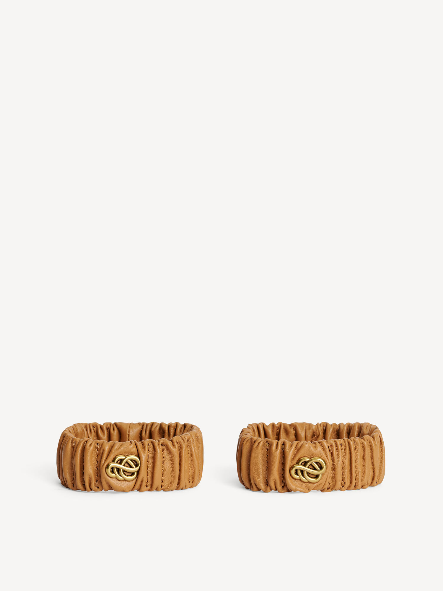 Inne Akcesoria By Malene Birger Evelo Leather Wrist Bands Raw Sugar | PL_BB19408