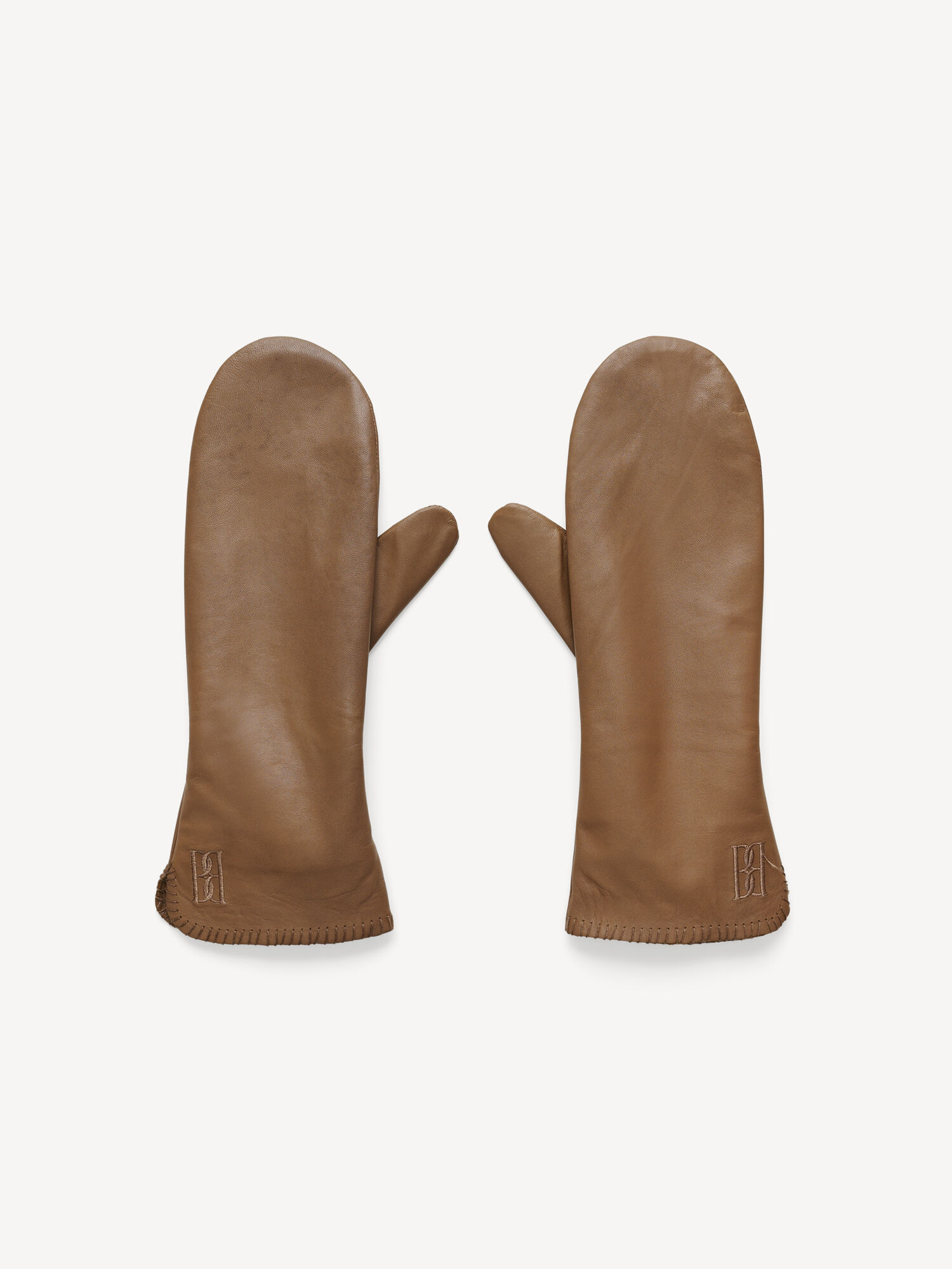 Inne Akcesoria By Malene Birger Ginnyl Leather Mittens Shitake | PL_BB69299