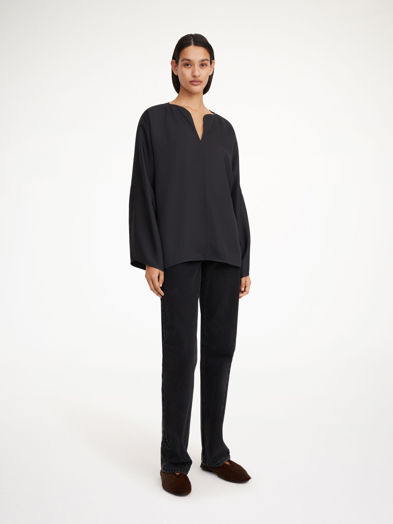 Koszule By Malene Birger Calias Tunic-style Blouse Czarne | PL_BB67558