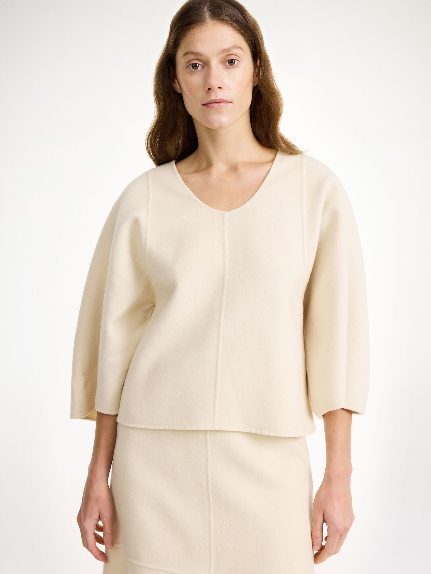 Koszule By Malene Birger Calya Wool Blouse Pearl | PL_BB30027