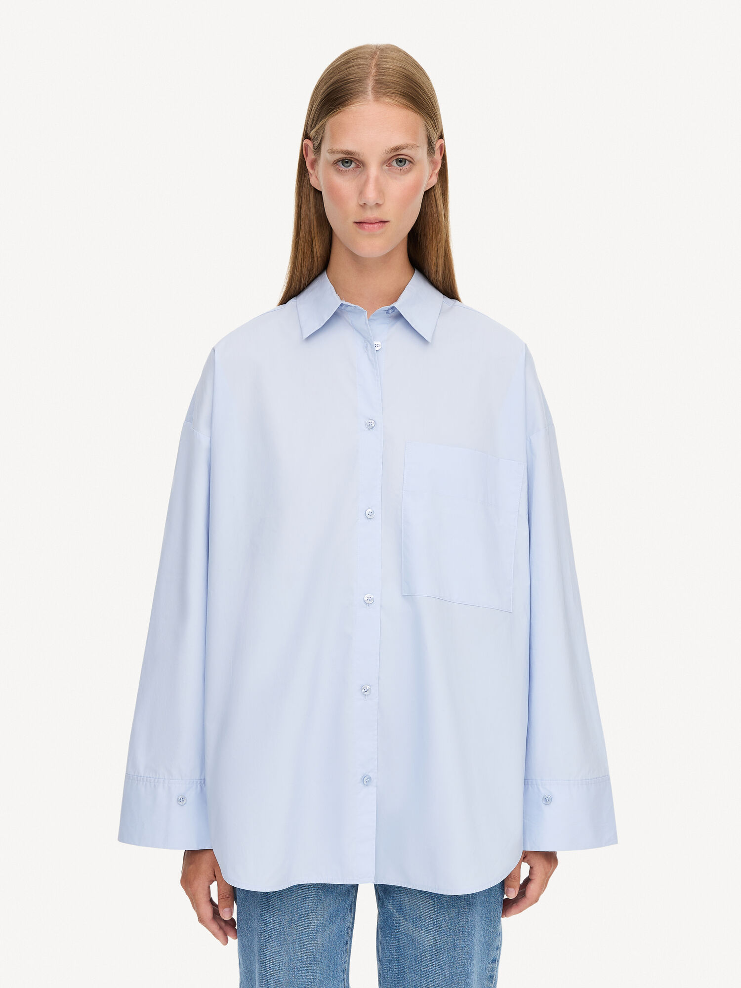 Koszule By Malene Birger Derris Organic Cotton Niebieskie | PL_BB54842