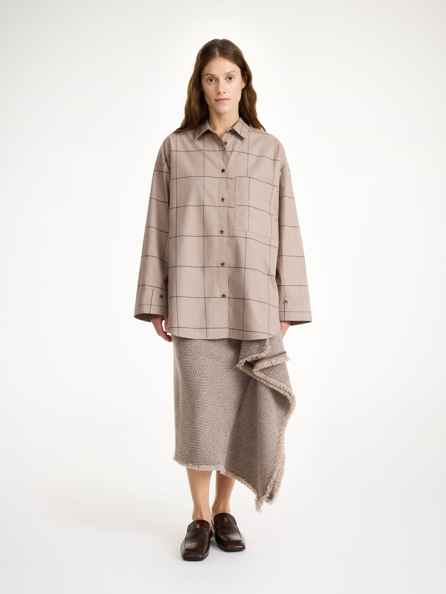 Koszule By Malene Birger Derris Organic Cotton Autumn check | PL_BB24432