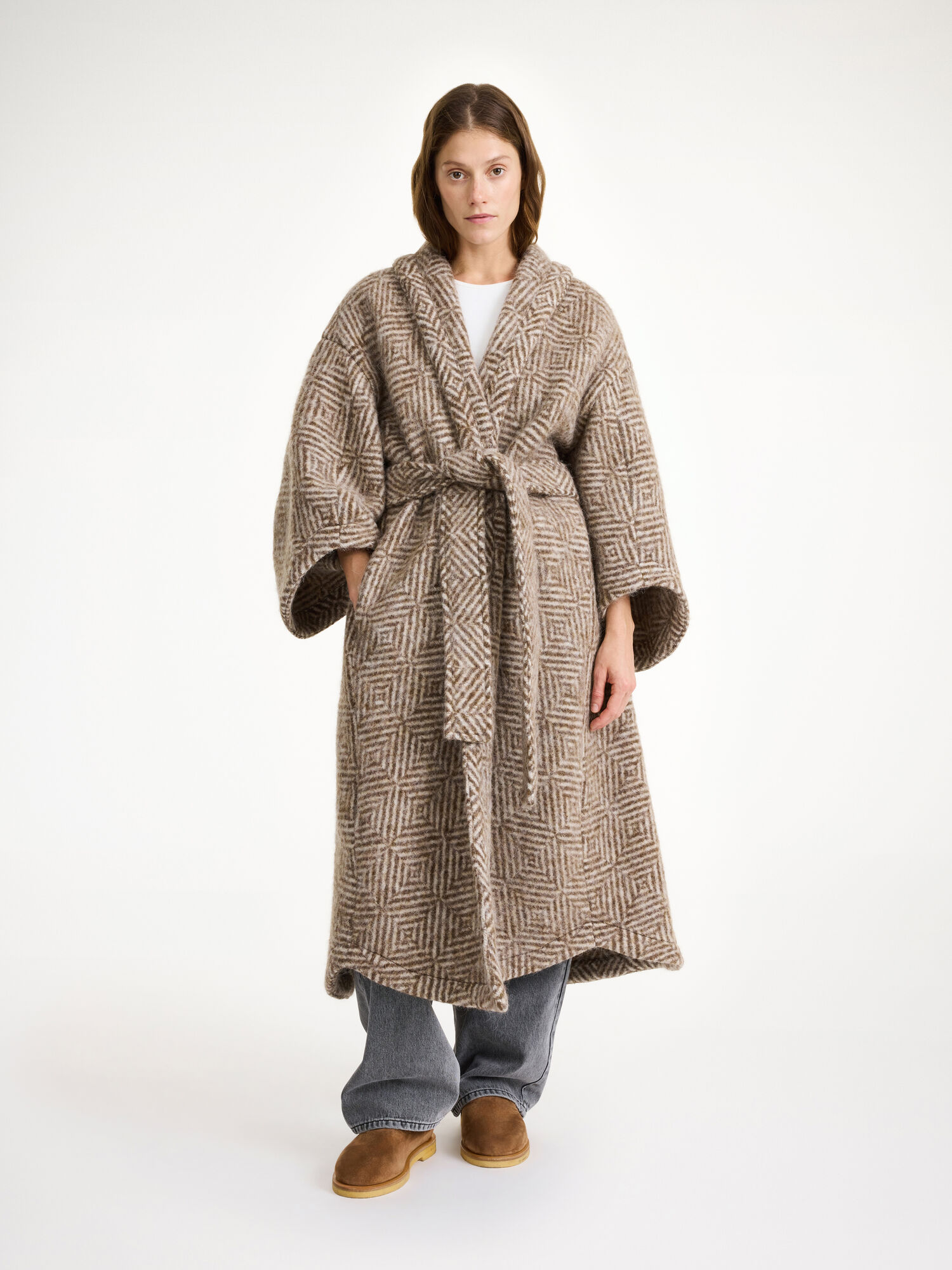 Kurtki By Malene Birger Mangia Wool-blend Shitake | PL_BB60961