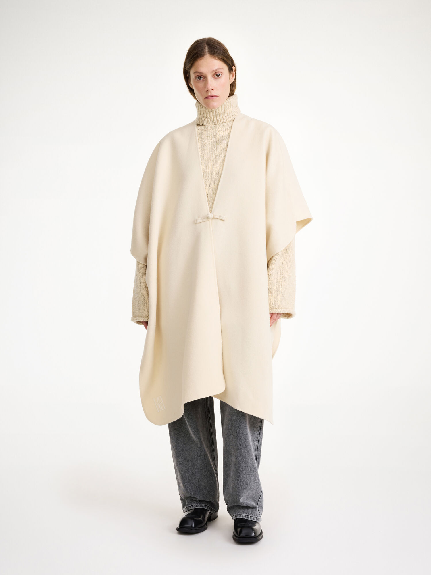 Kurtki By Malene Birger Robertas Wool Cape Pearl | PL_BB99840