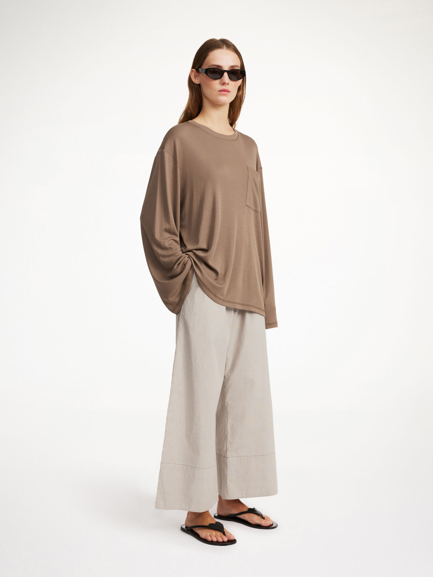 Najfatalniejszy By Malene Birger Fayeh Oversized Longsleeve Shitake | PL_BB47549