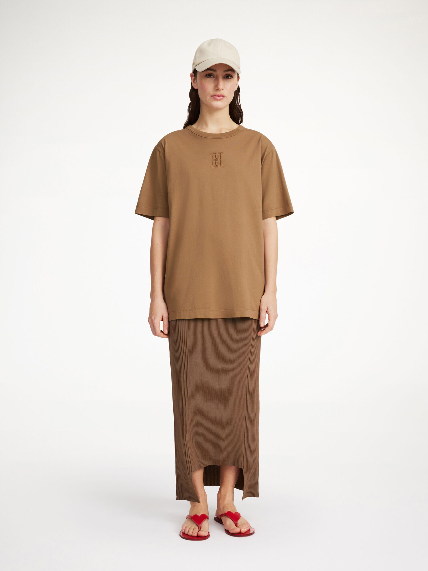 Najfatalniejszy By Malene Birger Fayeh Organic Cotton T-shirt Shitake | PL_BB87476