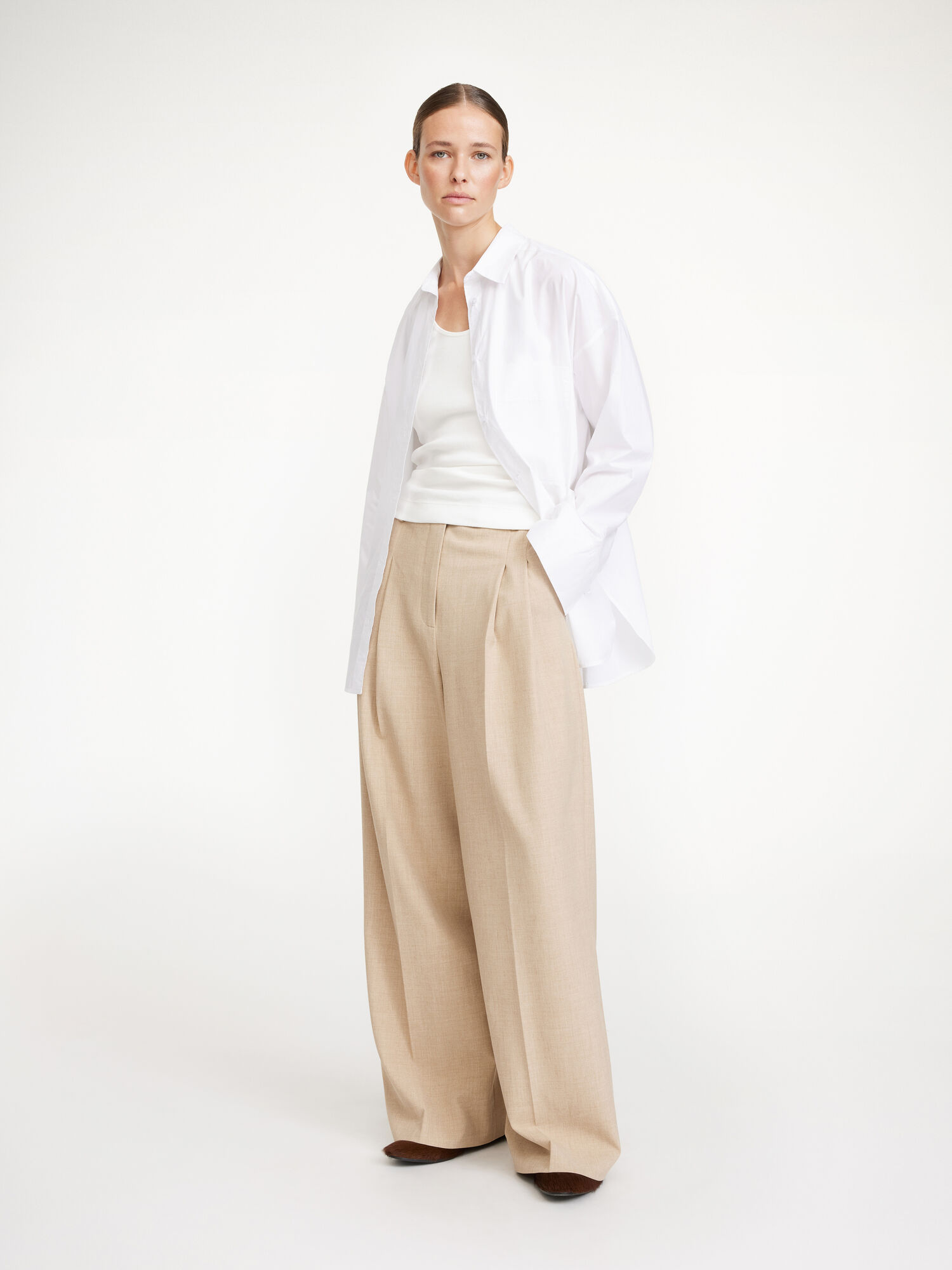 Portki By Malene Birger Cymbaria High-waisted Brązowe | PL_BB37888