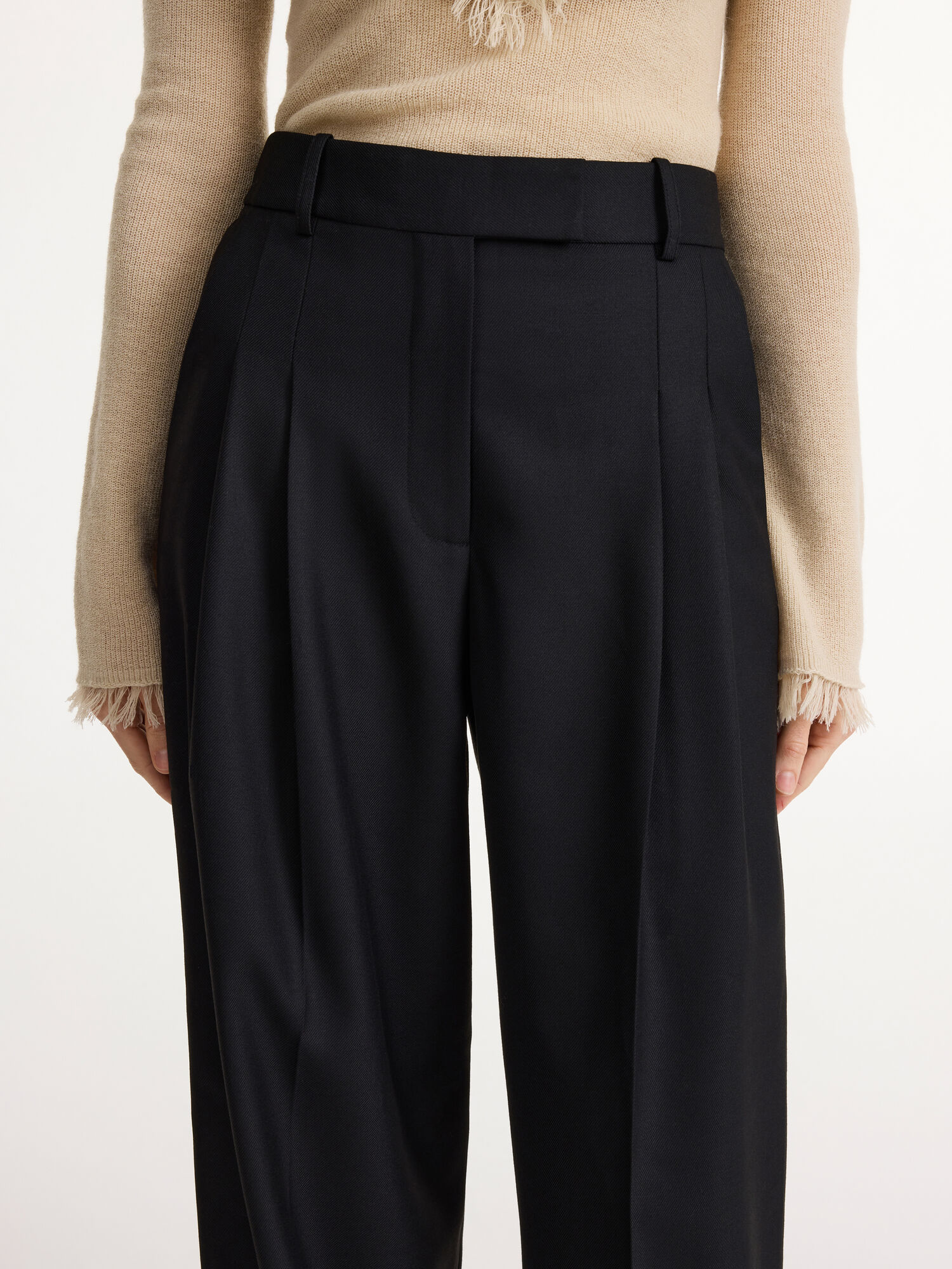 Portki By Malene Birger Cymbaria High-waist Czarne | PL_BB38222