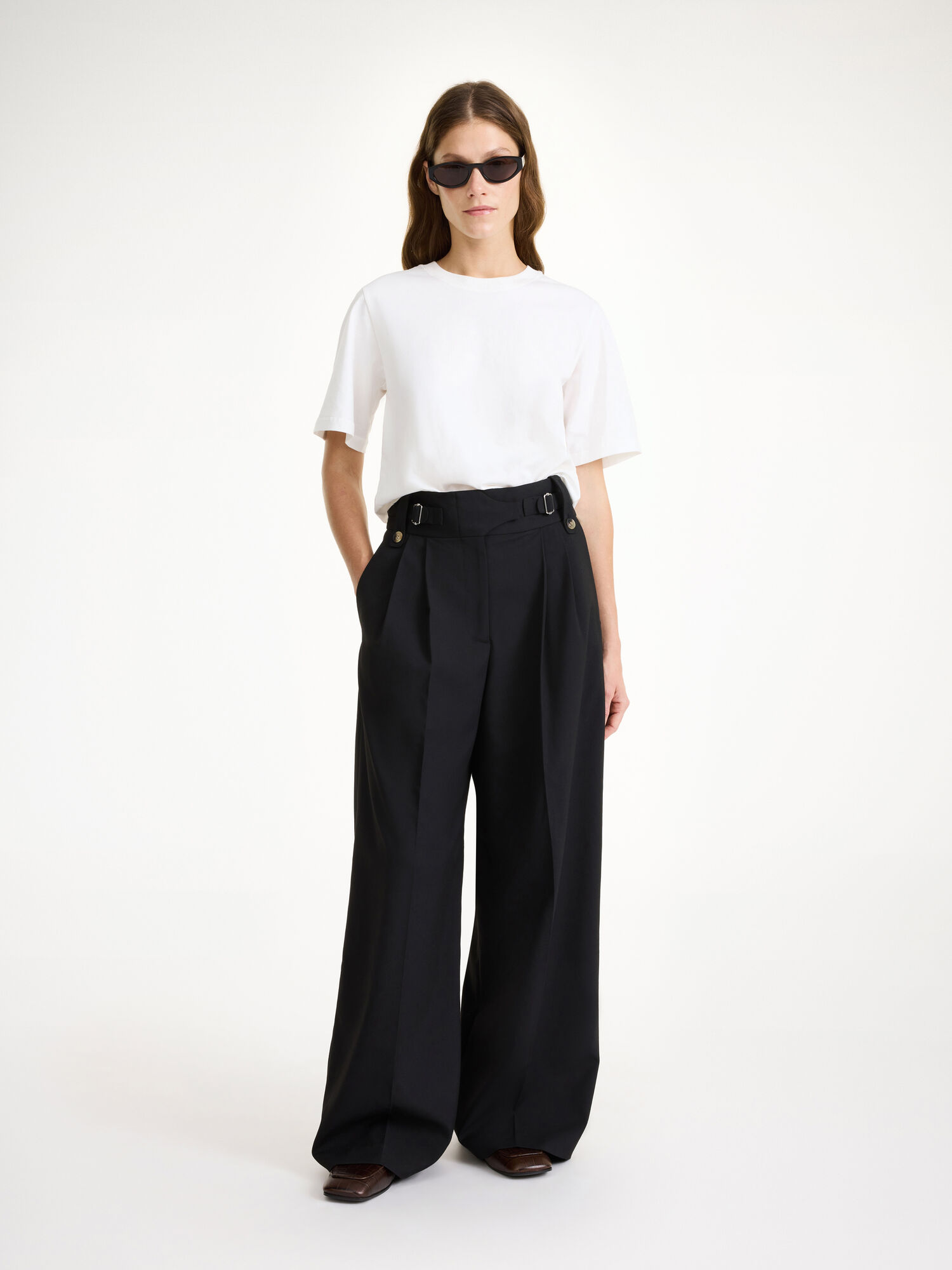 Portki By Malene Birger Taal High-waisted Czarne | PL_BB99461