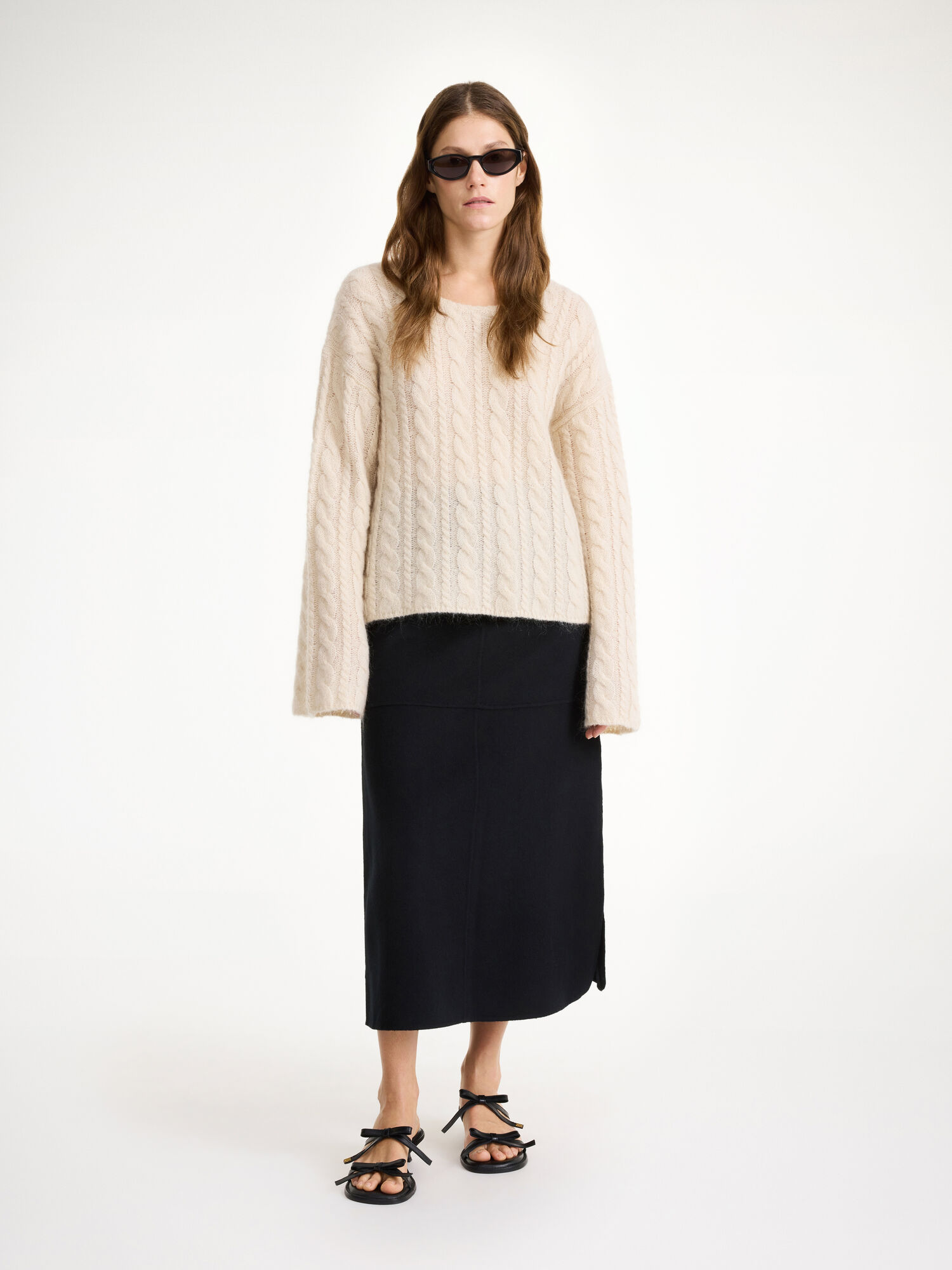 Spódnice By Malene Birger Angello Wool Midi Czarne | PL_BB70052