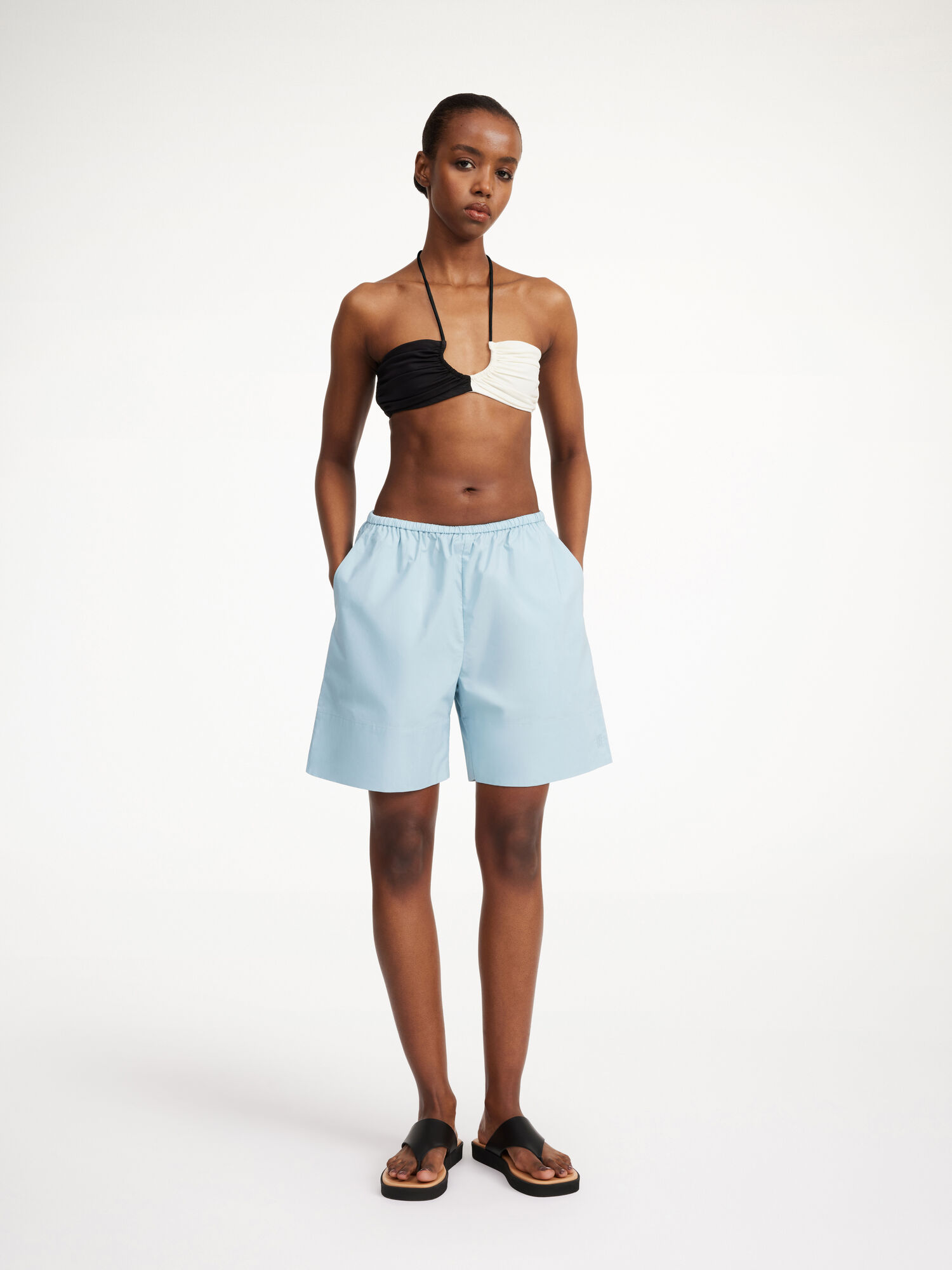 Stroje Pływackie By Malene Birger Seabay Bikini Top Paski Czarne Białe | PL_BB54524