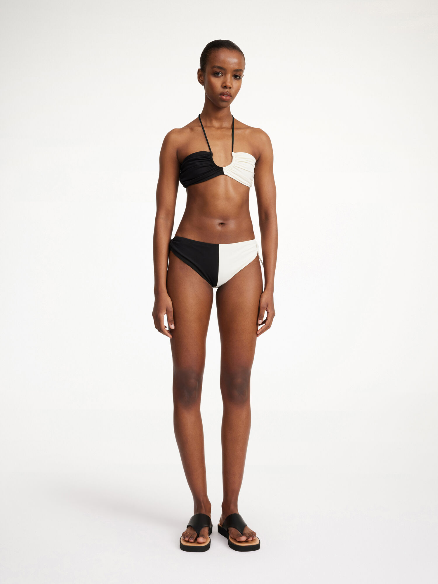 Stroje Pływackie By Malene Birger Seabay Low Bikini Bottoms Paski Czarne Białe | PL_BB96125