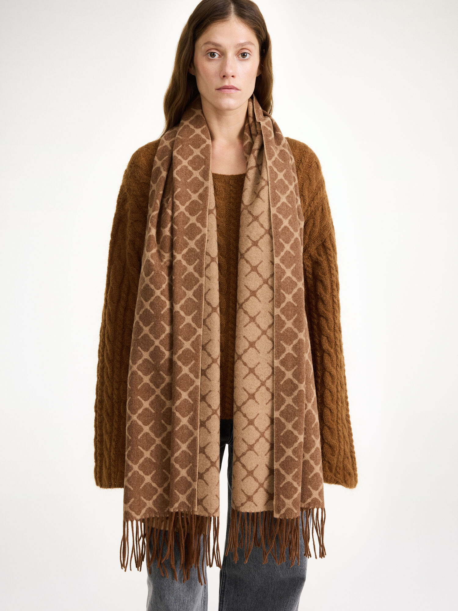 Szaliki By Malene Birger Ortega Cashmere-blend Bison | PL_BB37220